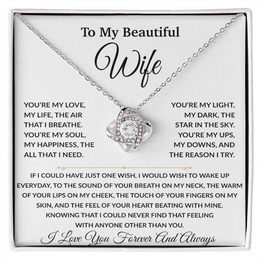 To My Wife Necklace, Christmas Gifts For Women, Anniversary Gift For Wife 8_9_White