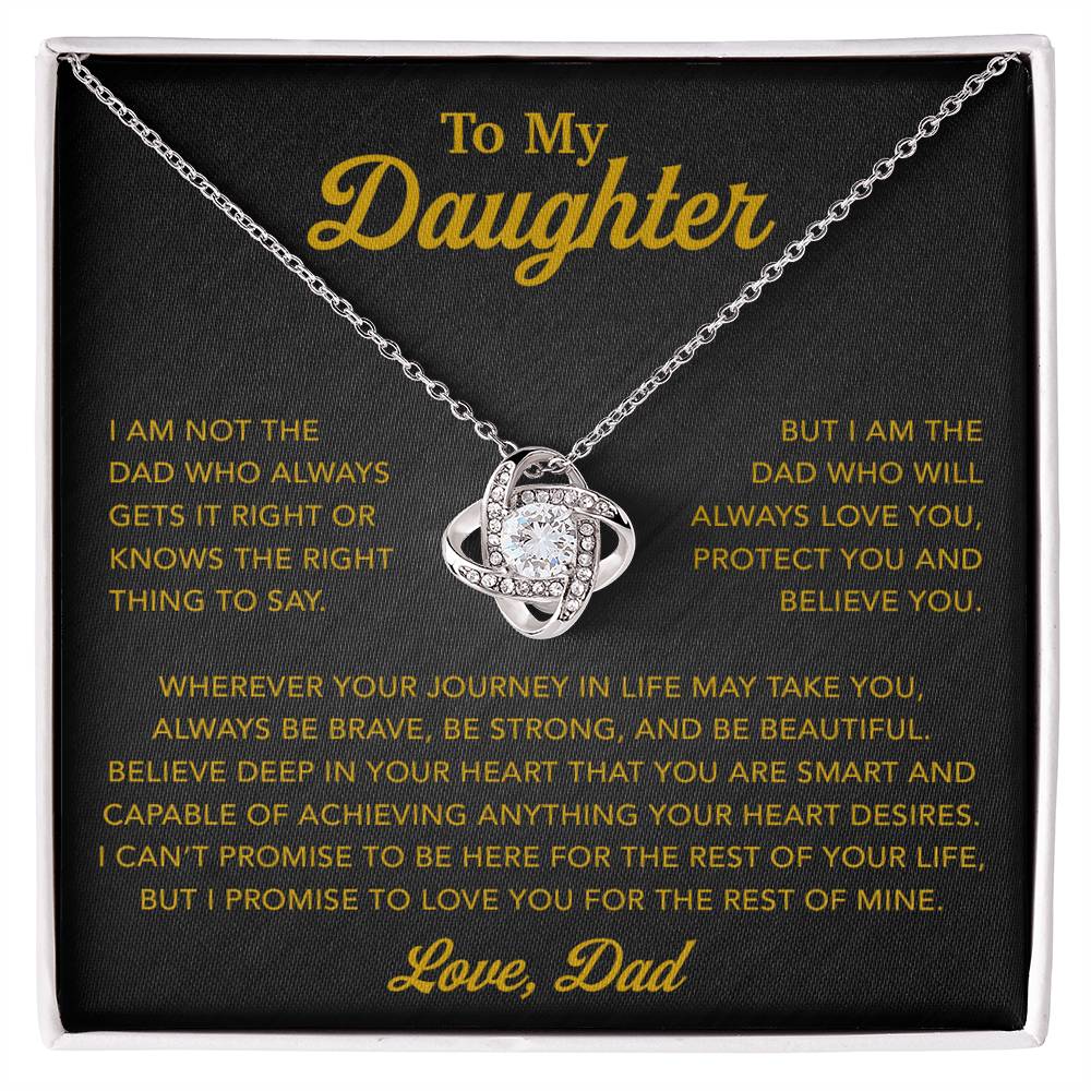 To My Daughter Necklace, Gift for Daughter from Dad, Father Daughter Necklace 13_6_Gold