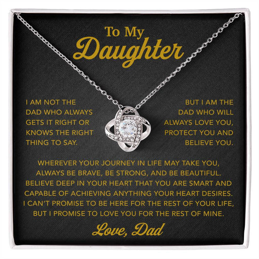 To My Daughter Necklace, Gift for Daughter from Dad, Father Daughter Necklace 13_6_Gold