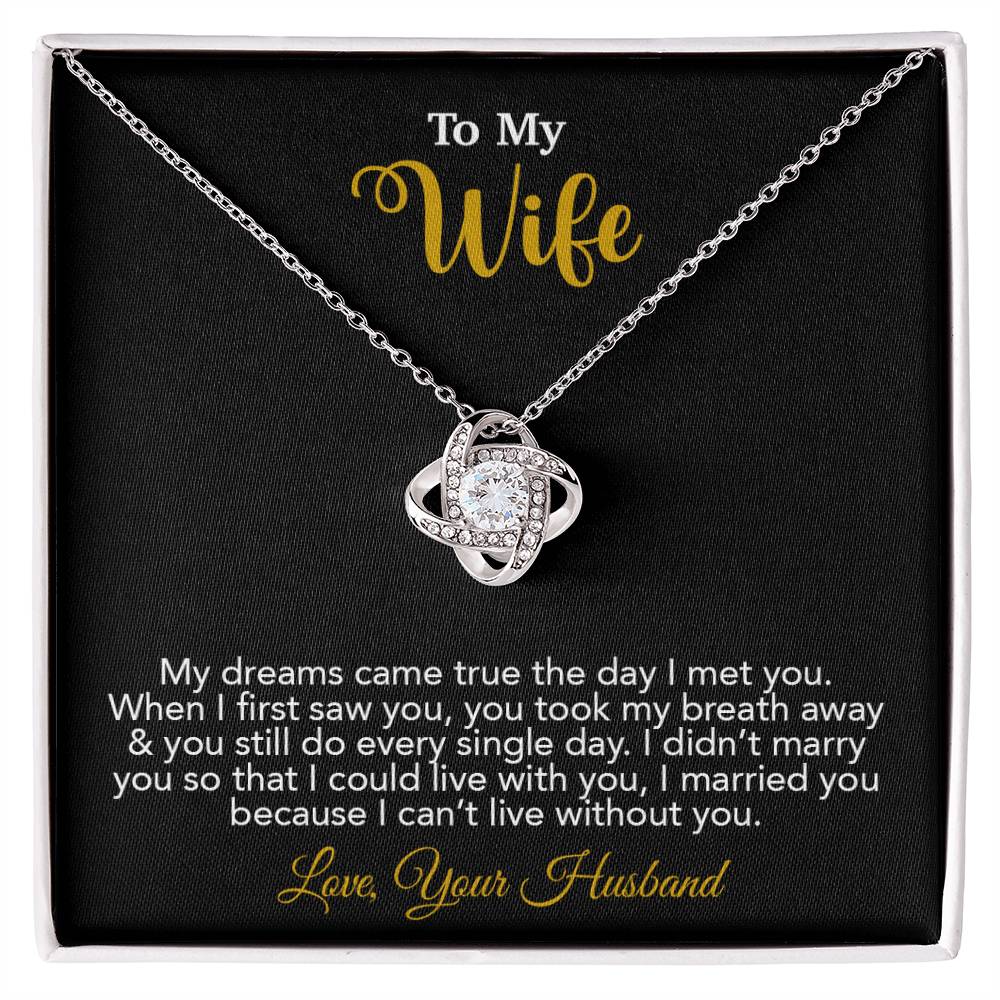 To My Wife Necklace, Wife Gift From Husband, Wife Husband Necklace, Christmas Gift 16_10_Gold