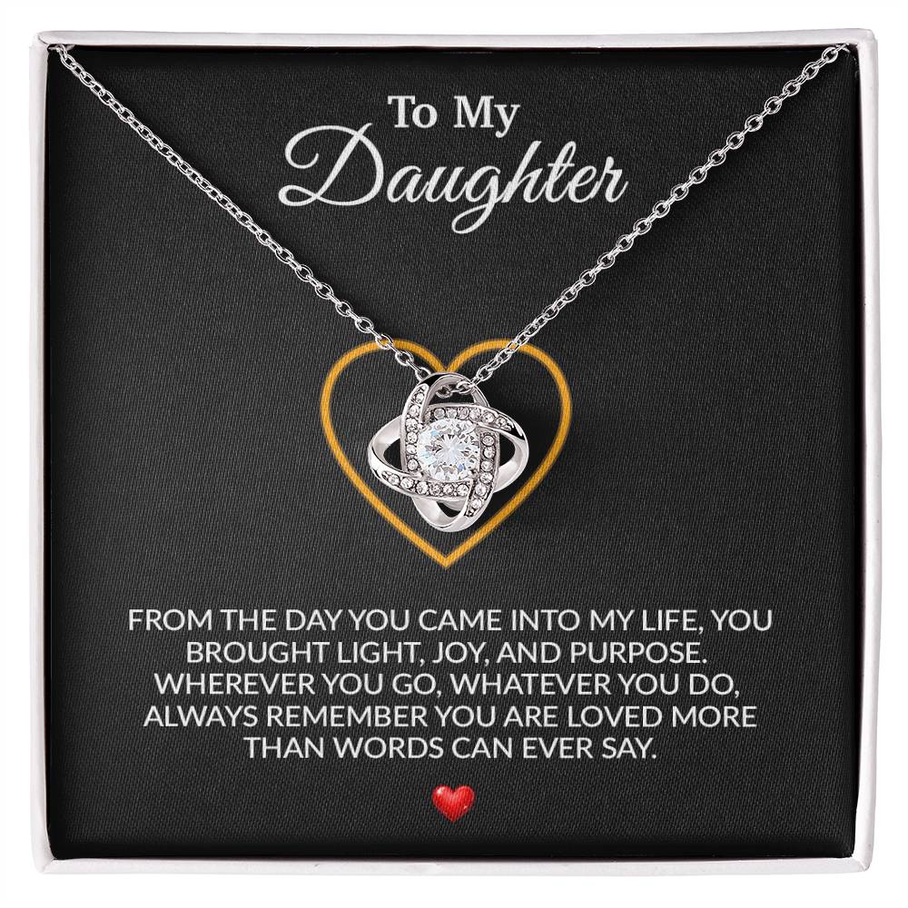 To My Daughter Necklace, Gift for Daughter from Dad, Father Daughter Necklace 15_8_Black