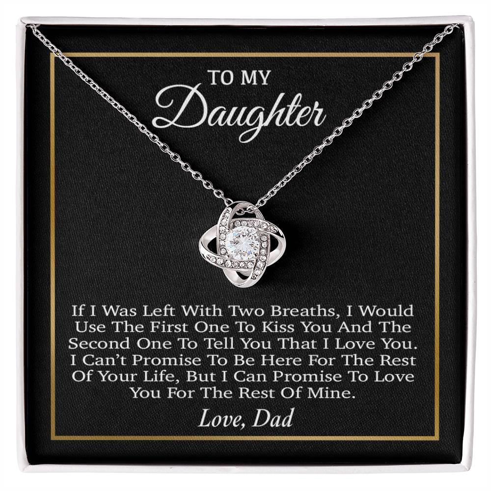 To My Daughter Necklace, Gift for Daughter from Dad, Father Daughter Necklace 31_3_Black