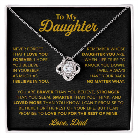 To My Daughter Necklace, Gift for Daughter from Dad, Father Daughter Necklace 30_11_Gold