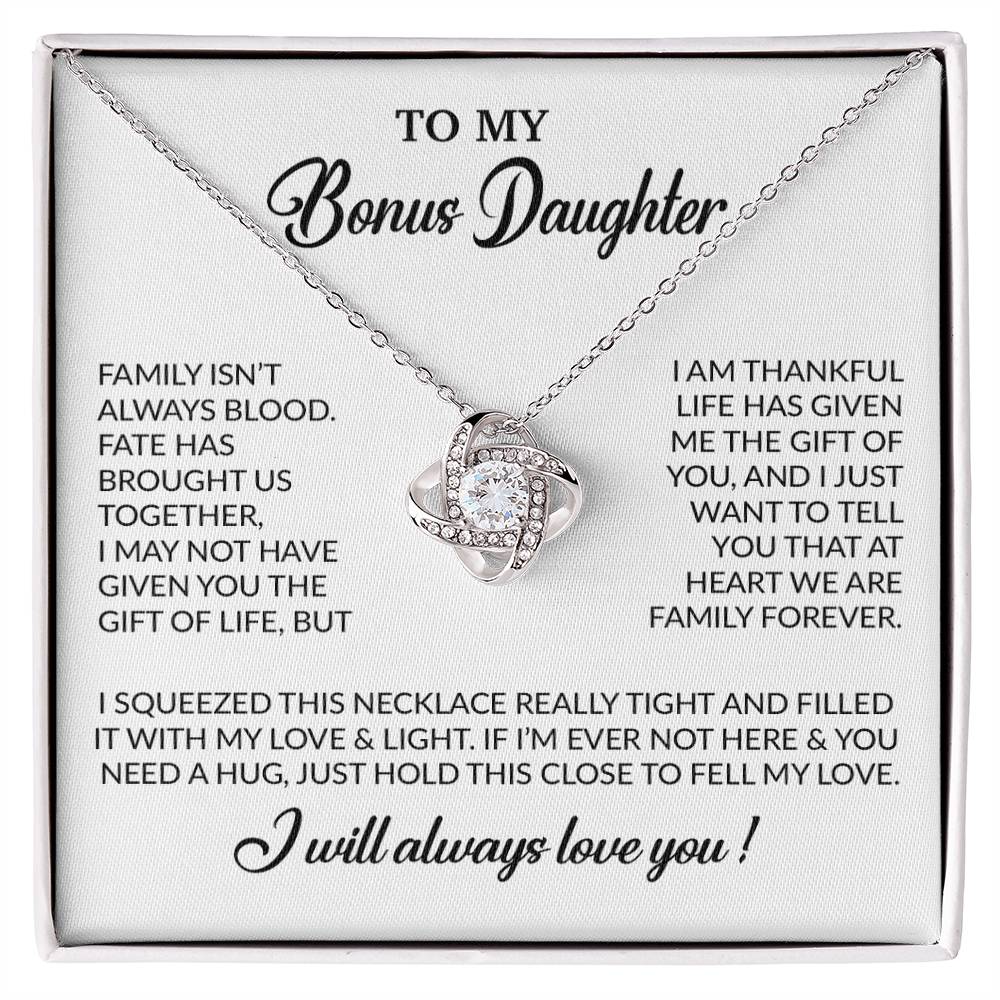 To My Bonus Daughter Necklace, Gift for Bonus Daughter, Step Daughter Birthday 7_11_White