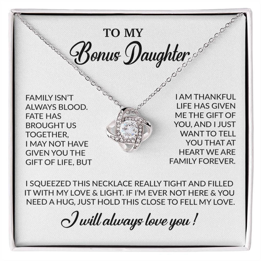 To My Bonus Daughter Necklace, Gift for Bonus Daughter, Step Daughter Birthday 7_11_White