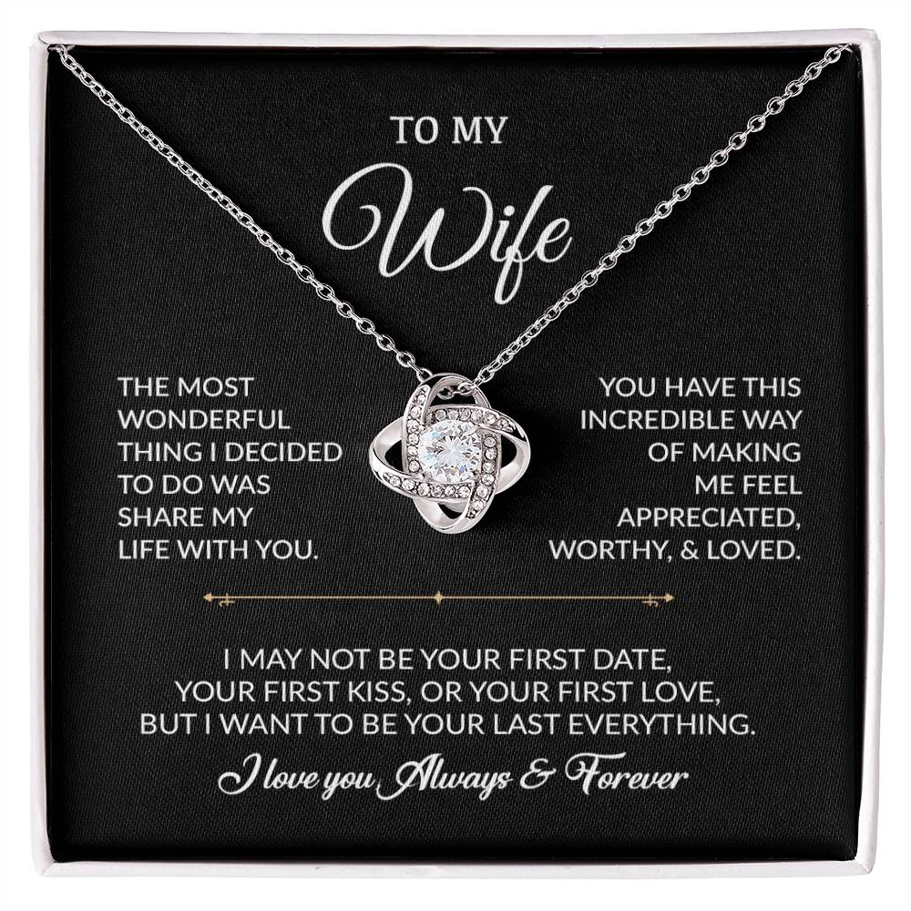 To My Wife Necklace, Gift For Wife, Anniversary Gift For Wife, Necklace For Wife 12_8_Black
