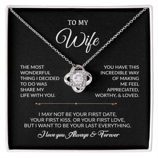 To My Wife Necklace, Gift For Wife, Anniversary Gift For Wife, Necklace For Wife 12_8_Black