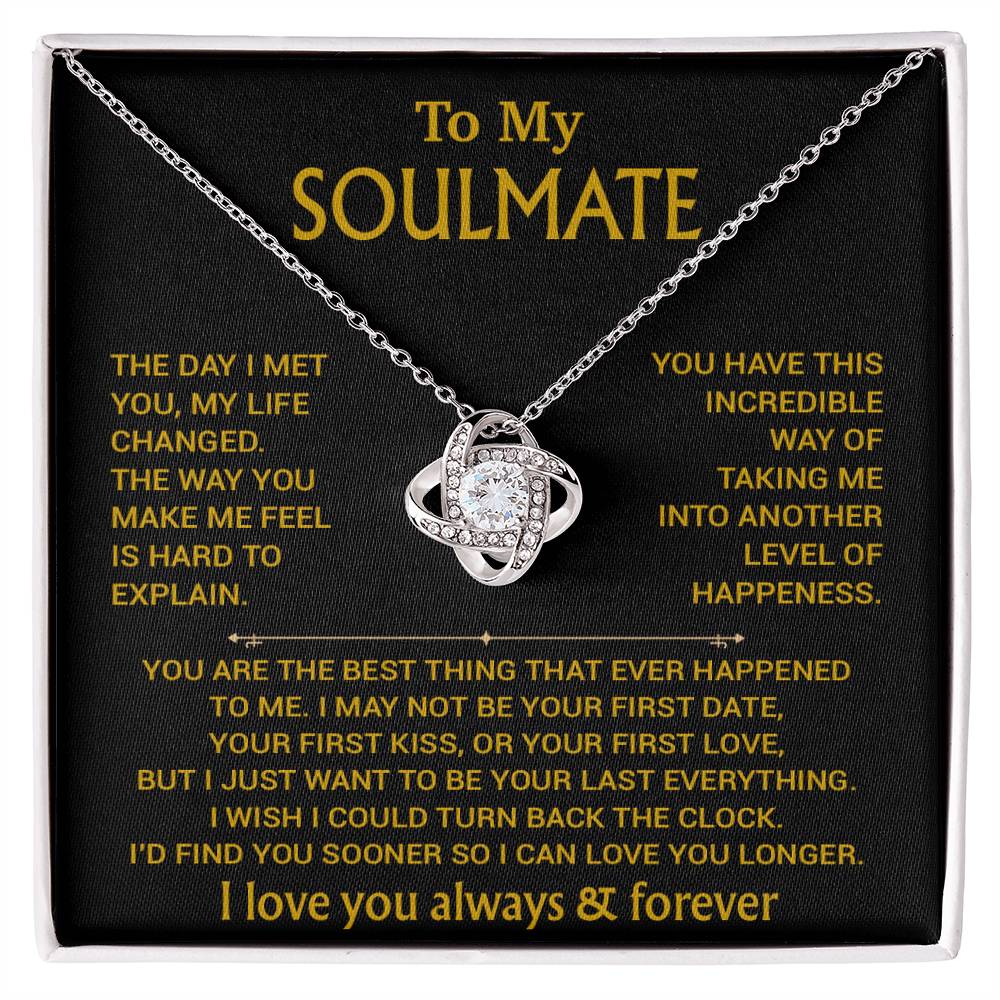 To My Soulmate Necklace, Soulmate Gift, Gift For Girlfriend, Christmas Gift 26_8_Gold
