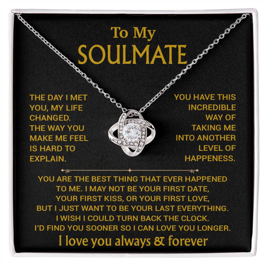 To My Soulmate Necklace, Soulmate Gift, Gift For Girlfriend, Christmas Gift 26_8_Gold