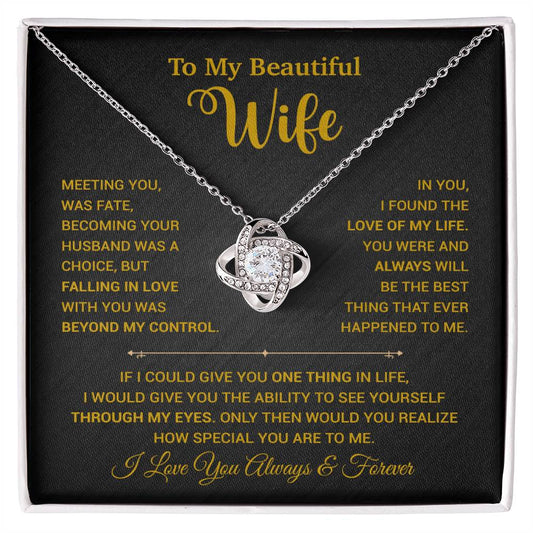 To My Wife Necklace, Wife Gift From Husband, Wife Husband Necklace, Christmas Gift 20_9_Gold