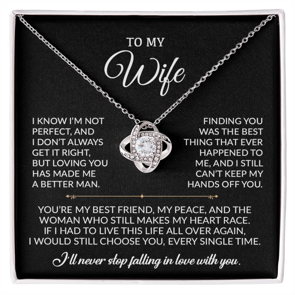 To My Wife Necklace, Gift For Wife, Anniversary Gift For Wife, Necklace For Wife 4_9_Black
