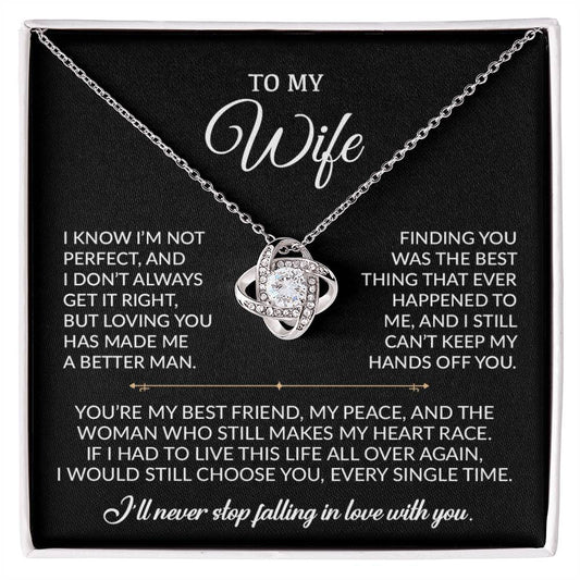 To My Wife Necklace, Gift For Wife, Anniversary Gift For Wife, Necklace For Wife 4_9_Black