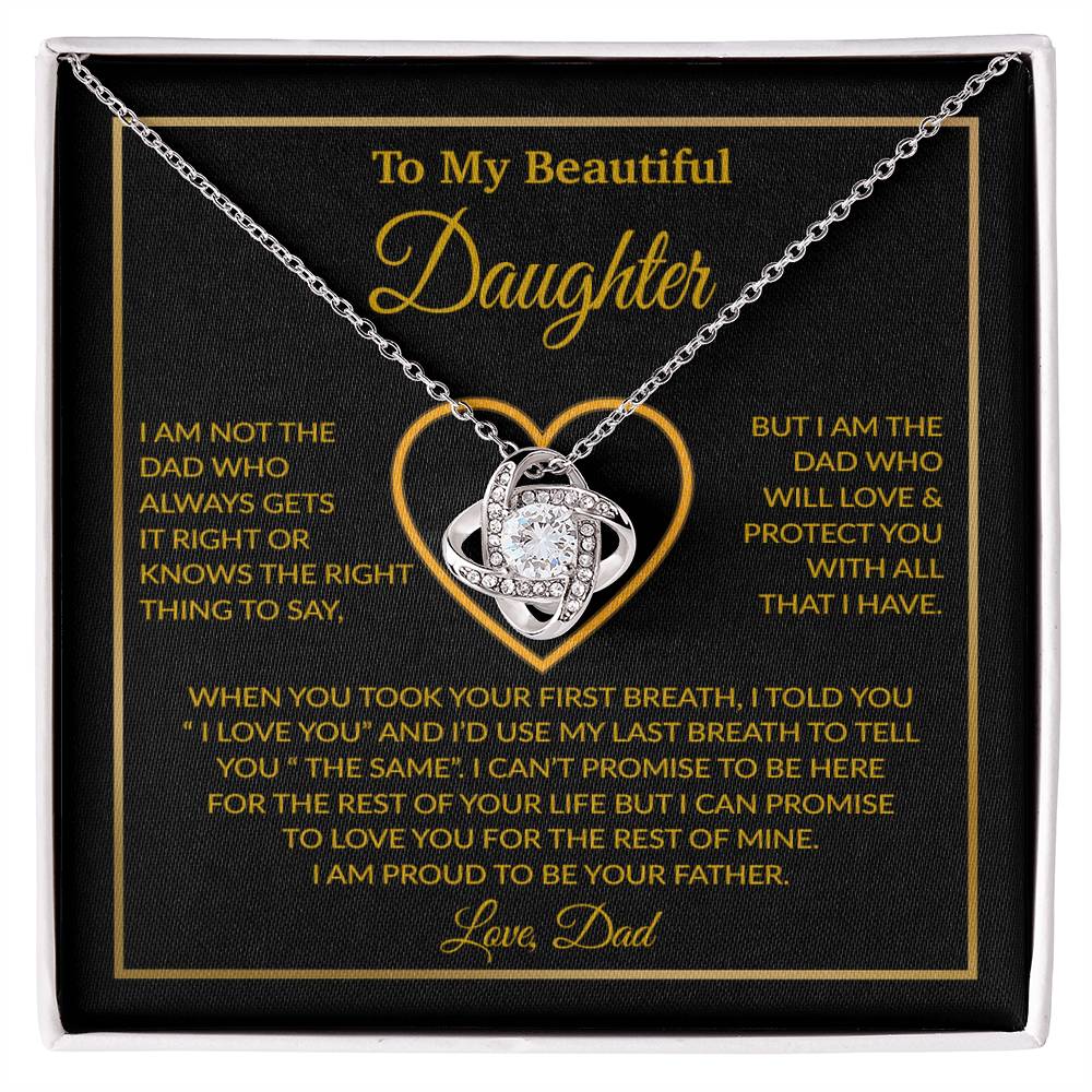 To My Daughter Necklace, Gift For Daughter From Dad, Daughter Father Necklace 12_1_Gold