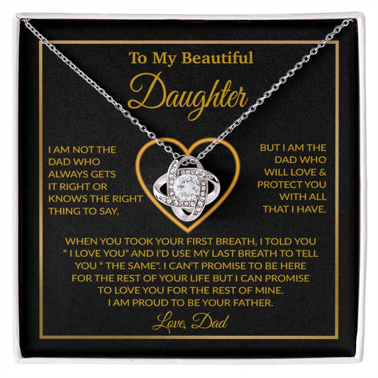 To My Daughter Necklace, Gift For Daughter From Dad, Daughter Father Necklace 12_1_Gold