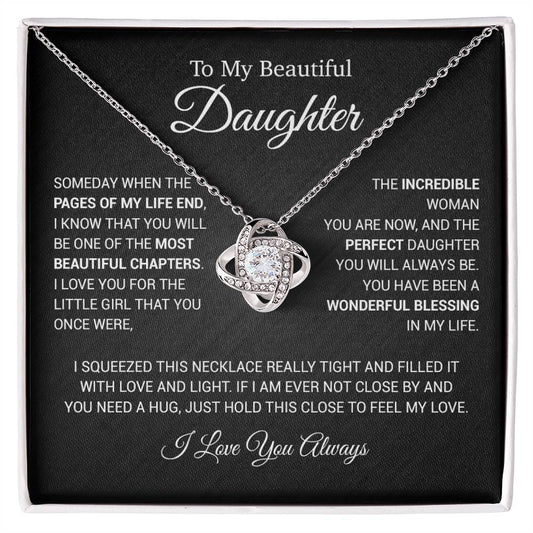 To My Daughter Necklace, Daughter Father Necklace, Daughter Gift From Dad 4_6_Black