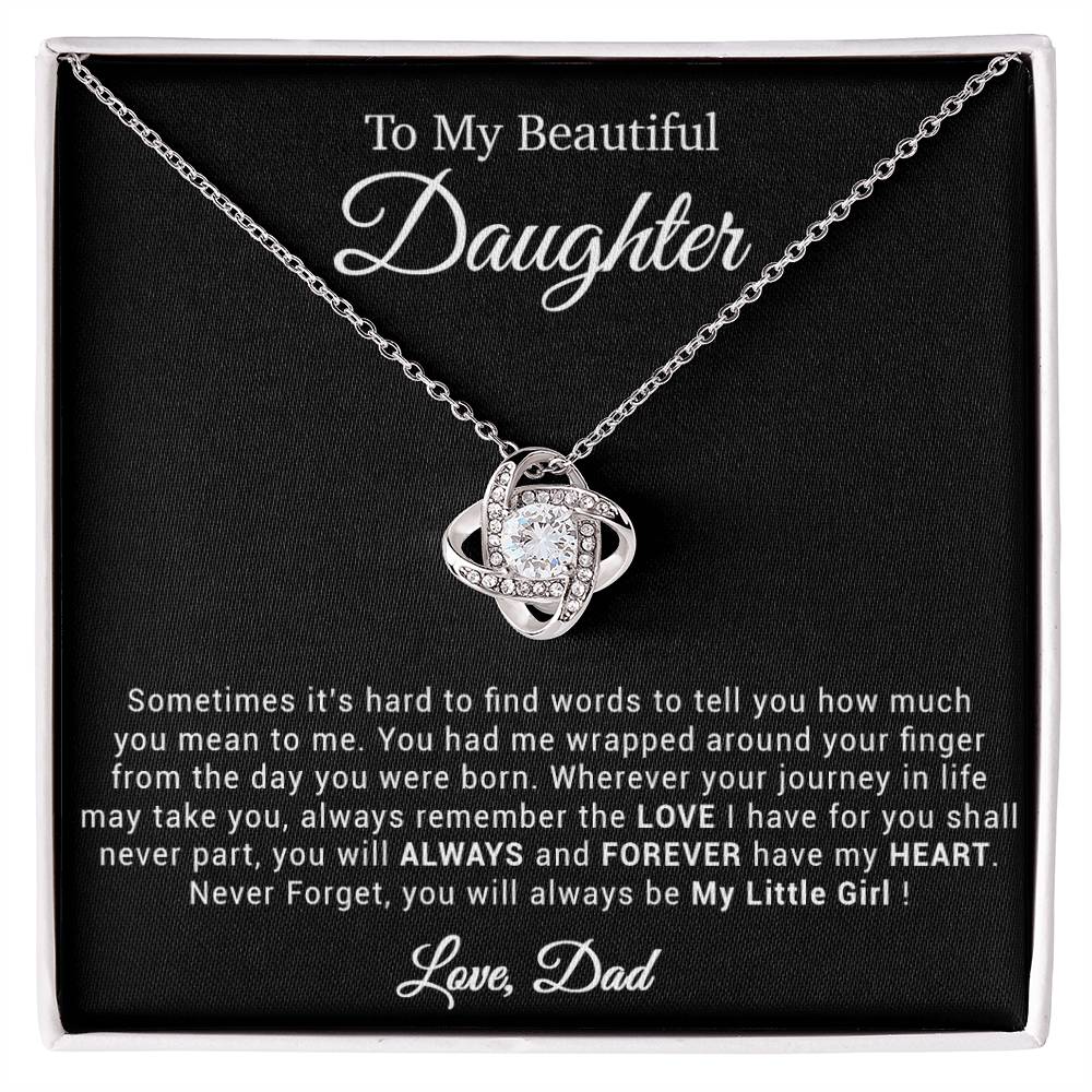 To My Daughter Necklace, Gift for Daughter from Dad, Father Daughter Necklace 21_4_Black