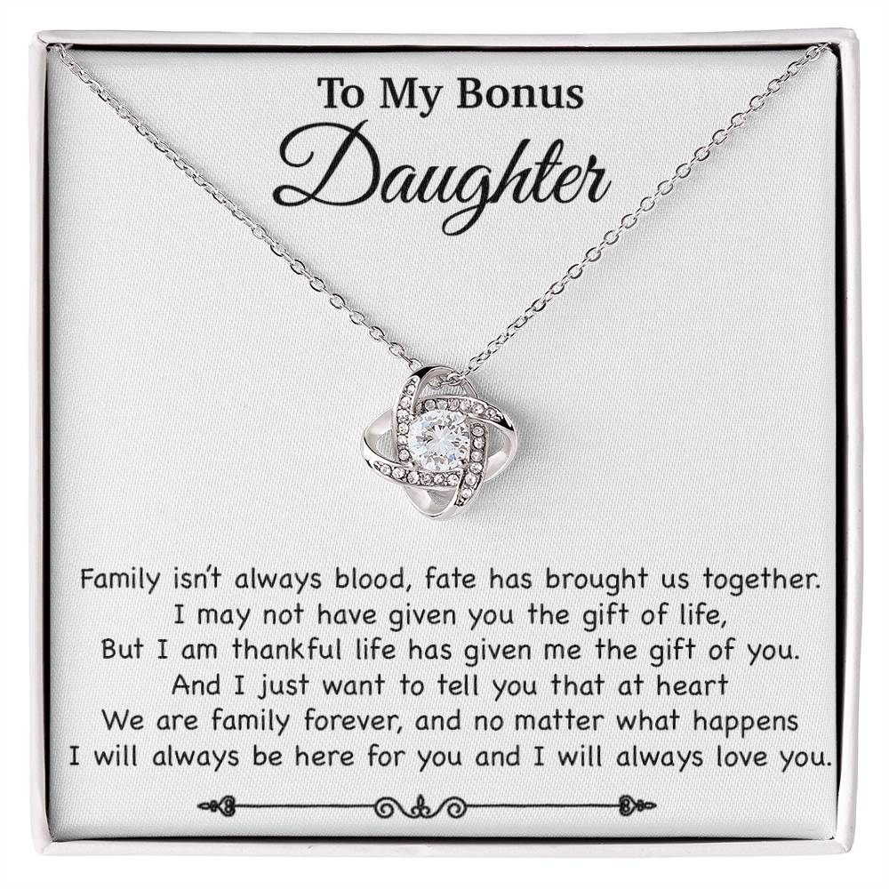 To My Bonus Daughter Necklace, Gift for Bonus Daughter, Step Daughter Birthday 2_11_White