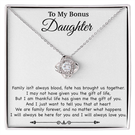 To My Bonus Daughter Necklace, Gift for Bonus Daughter, Step Daughter Birthday 2_11_White