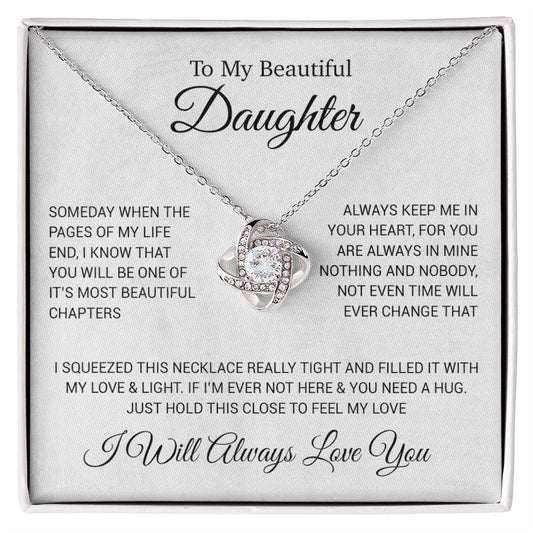 To My Daughter Necklace, Daughter Father Necklace, Daughter Gift From Dad 25_4_White