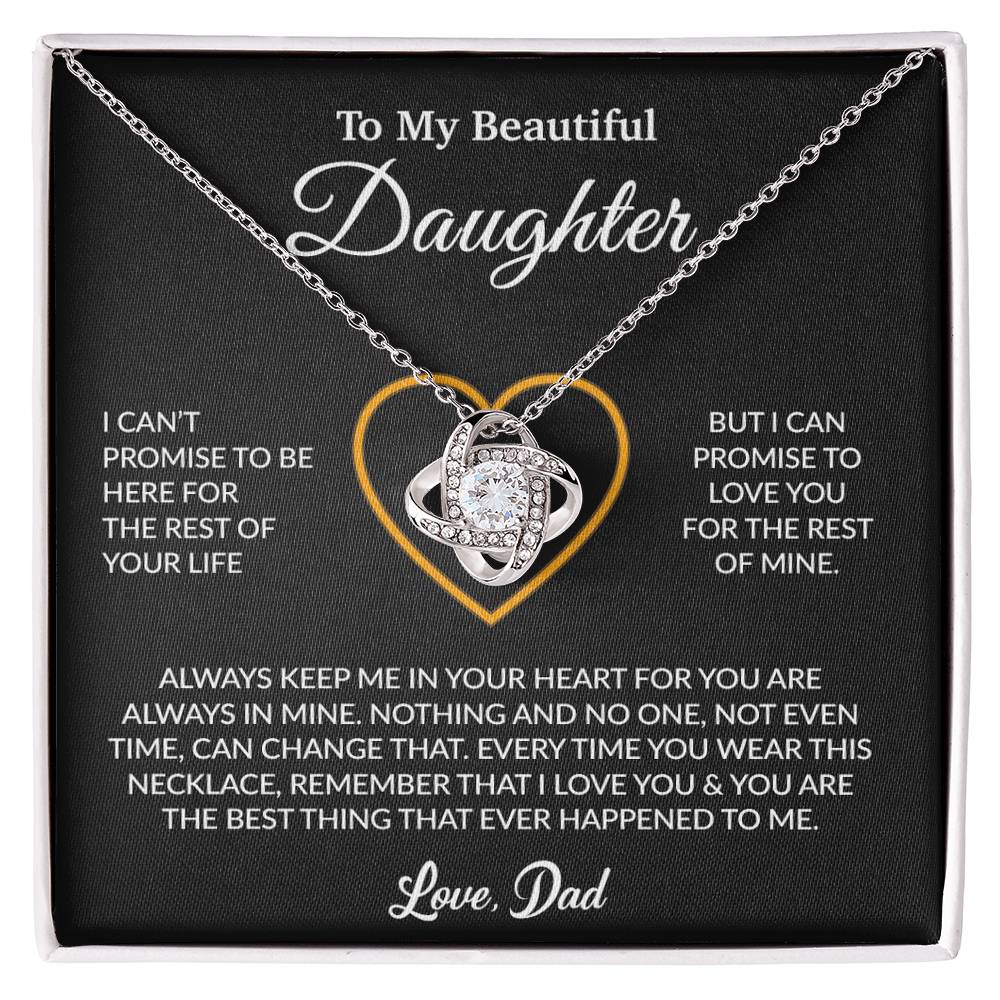 To My Daughter Necklace, Gift for Daughter from Dad, Father Daughter Necklace 6_6_Black