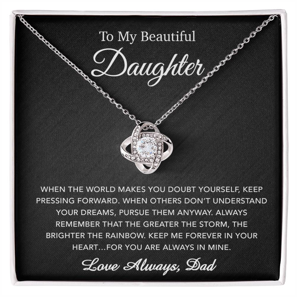 To My Daughter Necklace, Gift for Daughter from Dad, Father Daughter Necklace 20_5_Black