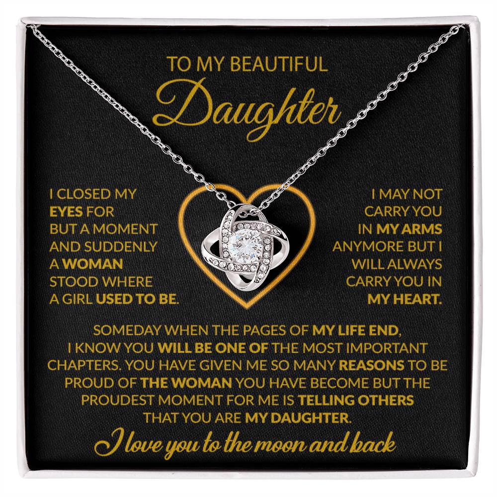 To My Daughter Necklace, Gift For Daughter From Dad, Daughter Father Necklace 9_12_Gold