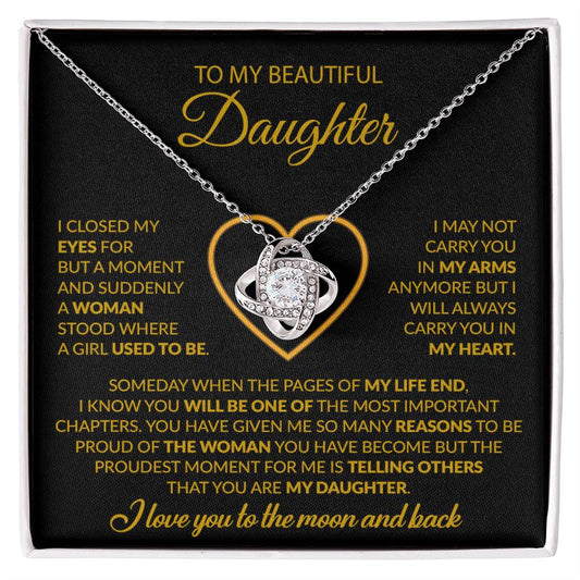 To My Daughter Necklace, Gift For Daughter From Dad, Daughter Father Necklace 9_12_Gold