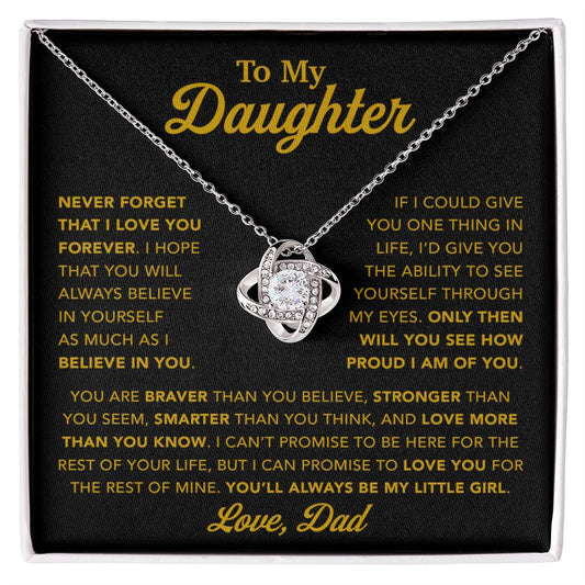To My Daughter Necklace, Gift for Daughter from Dad, Father Daughter Necklace 21_1_Gold