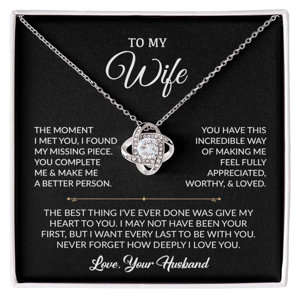 To My Wife Necklace, Gift For Wife, Anniversary Gift For Wife, Necklace For Wife 31_8_Black