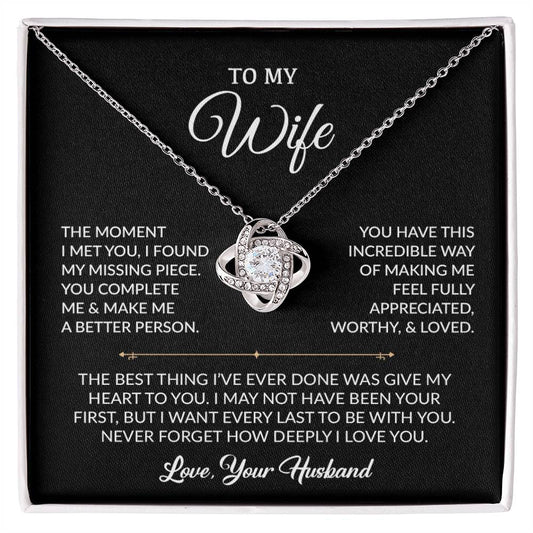 To My Wife Necklace, Gift For Wife, Anniversary Gift For Wife, Necklace For Wife 31_8_Black