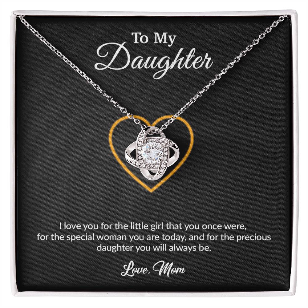 To My Daughter Necklace, Gift for Daughter from Mom, Mother Daughter Necklace 11_8_Black