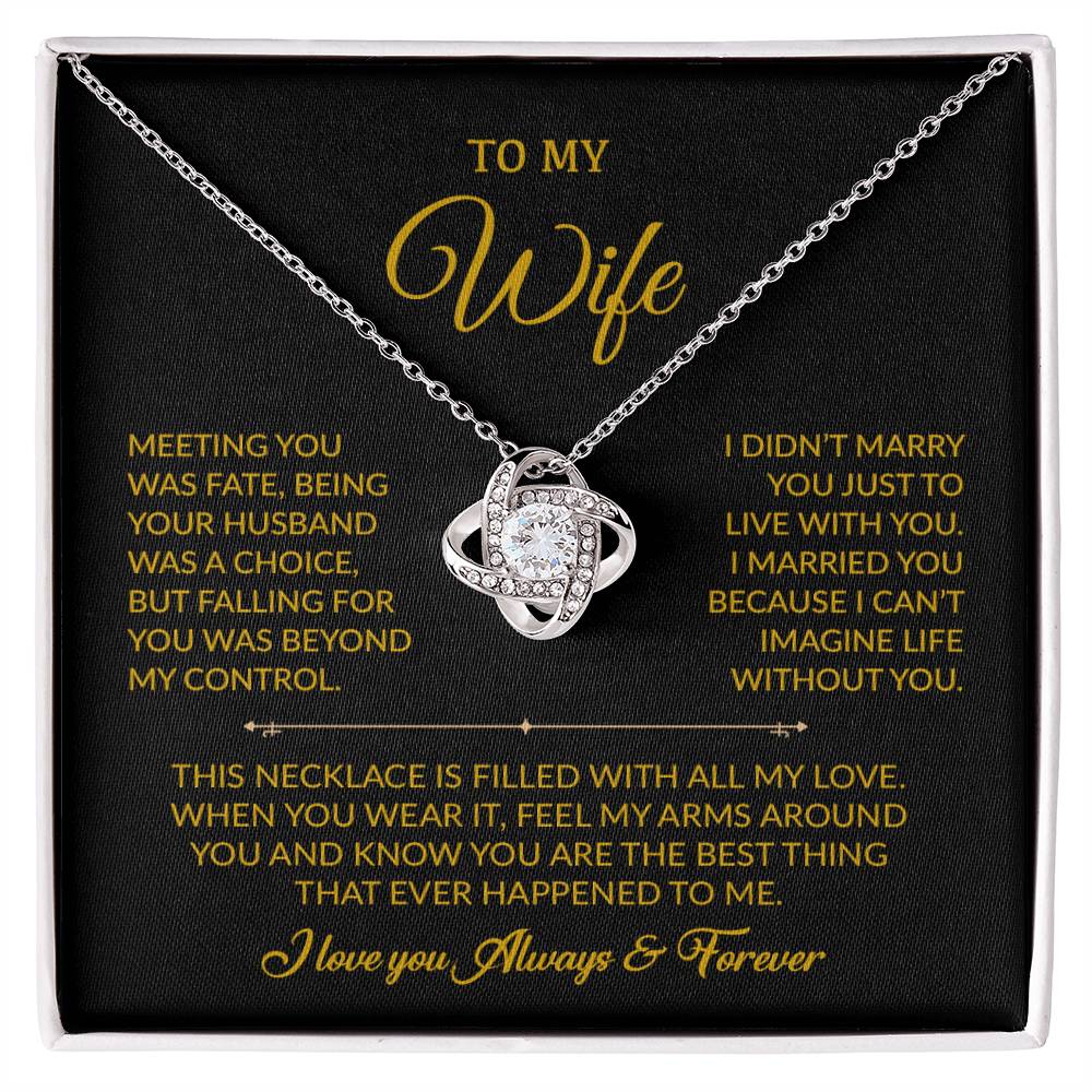 To My Wife Necklace, Gift For Wife, Anniversary Gift For Wife, Necklace For Wife 16_8_Gold