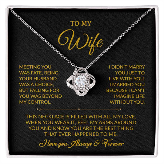 To My Wife Necklace, Gift For Wife, Anniversary Gift For Wife, Necklace For Wife 16_8_Gold