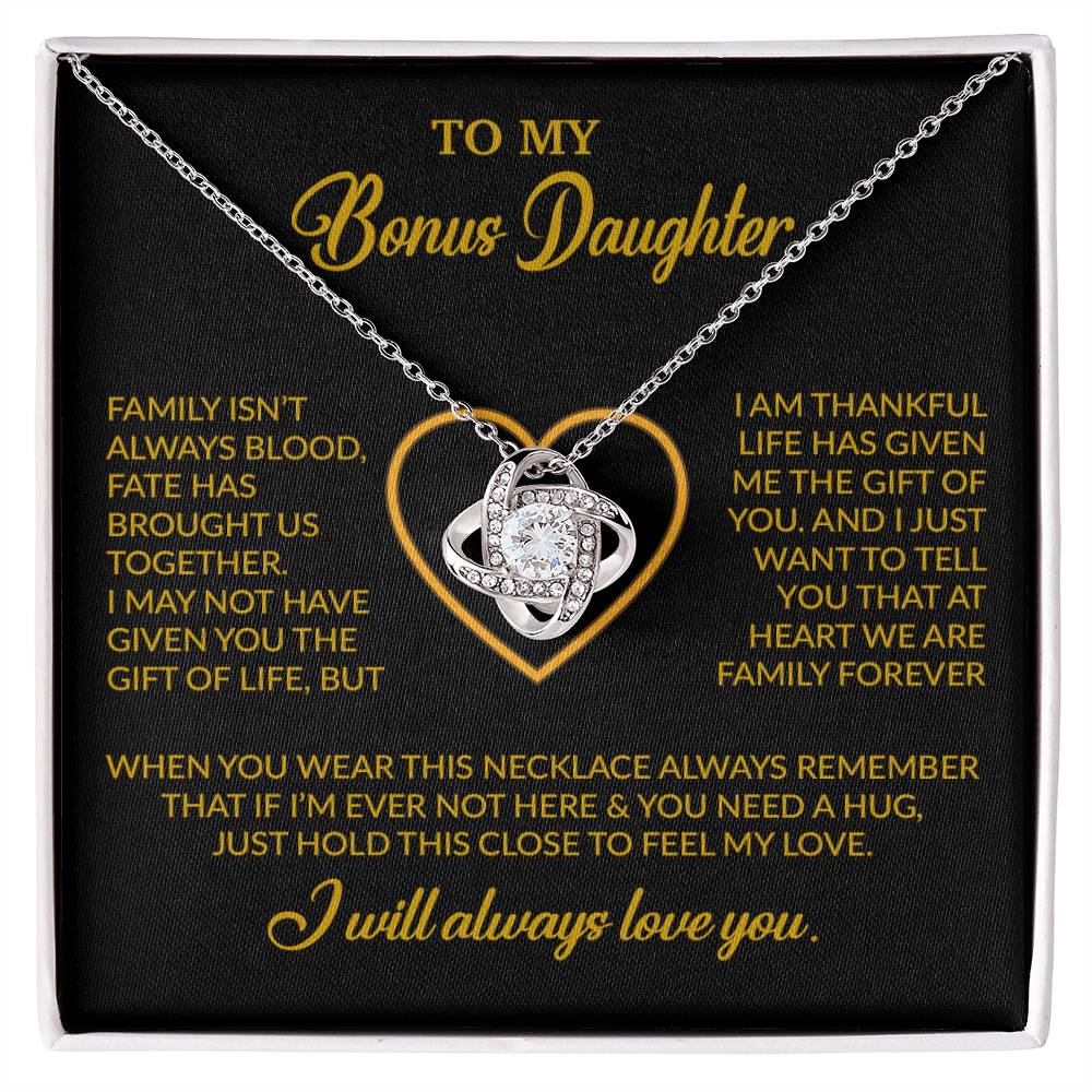 To My Bonus Daughter Necklace, Gift for Bonus Daughter, Step Daughter Birthday 24_12_Gold