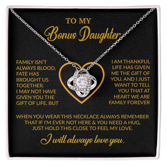 To My Bonus Daughter Necklace, Gift for Bonus Daughter, Step Daughter Birthday 24_12_Gold