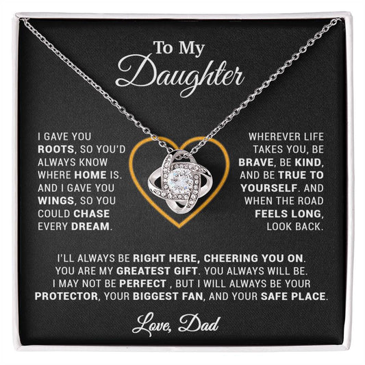 To My Daughter Necklace, Gift for Daughter from Dad, Father Daughter Necklace 18_3_Black