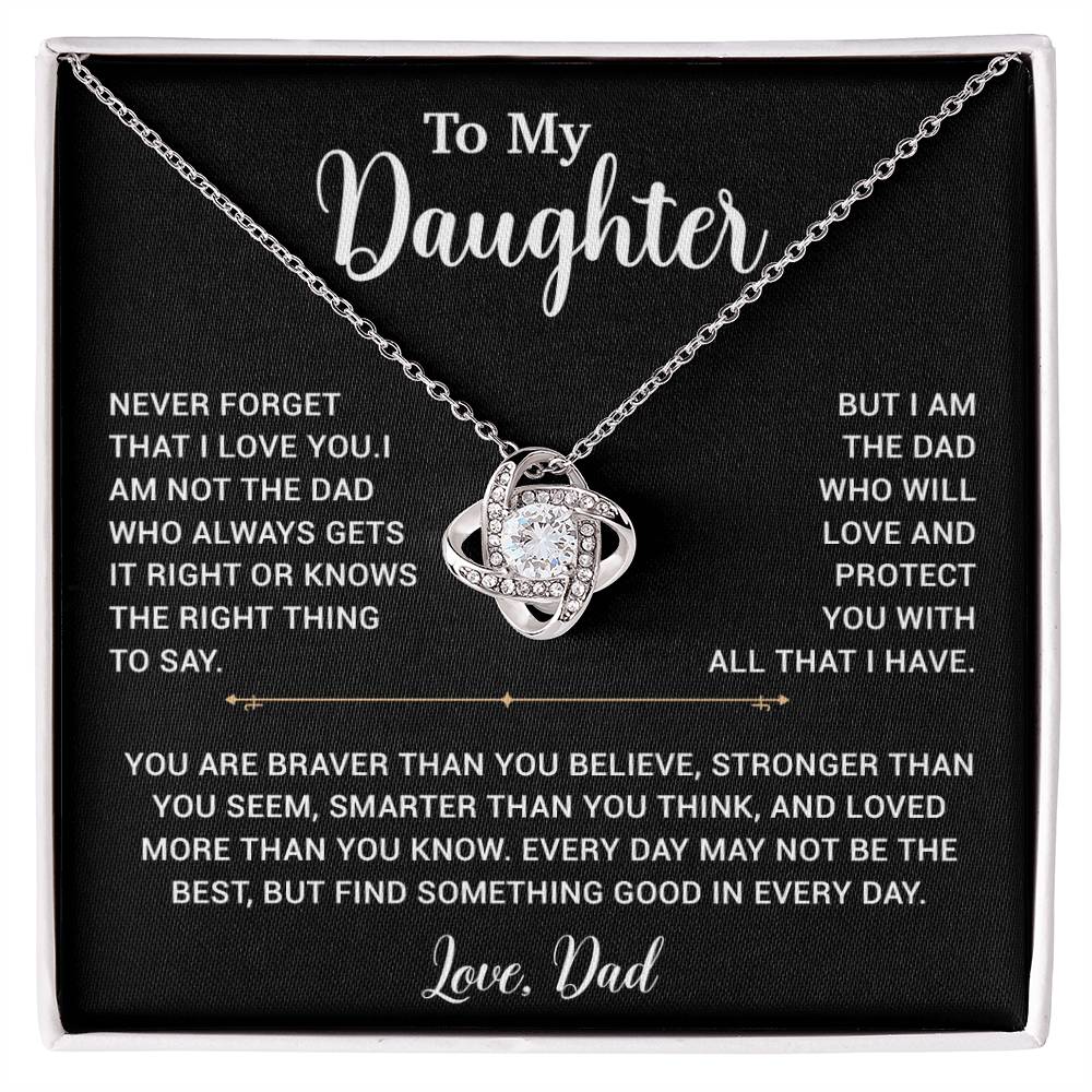 To My Daughter Necklace, Gift for Daughter from Dad, Father Daughter Necklace 2_6_Black