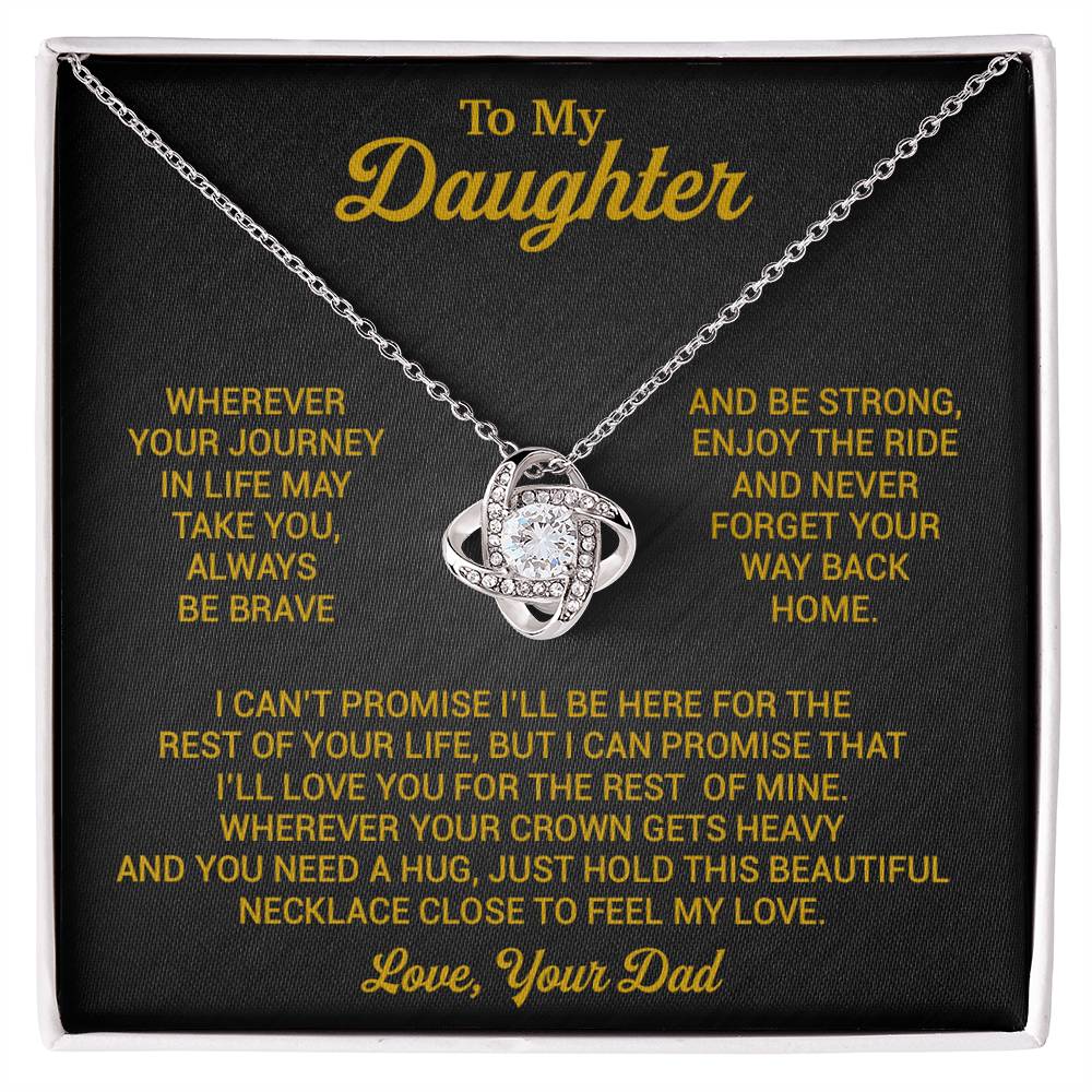 To My Daughter Necklace, Daughter Father Necklace, Daughter Gift From Dad 2_8_Gold