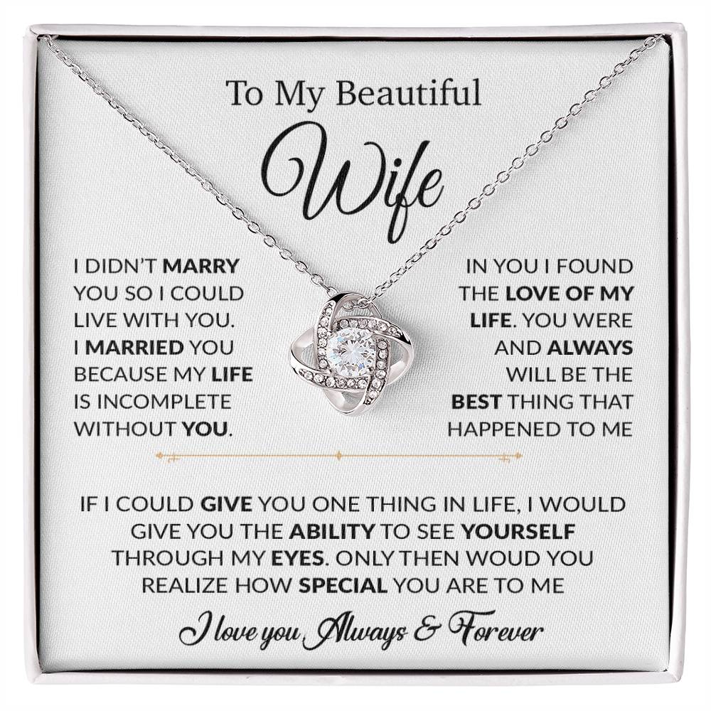 To My Wife Necklace, Gift For Wife, Anniversary Gift For Wife, Necklace For Wife 23_6_White