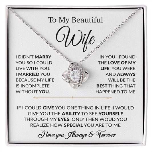 To My Wife Necklace, Gift For Wife, Anniversary Gift For Wife, Necklace For Wife 23_6_White