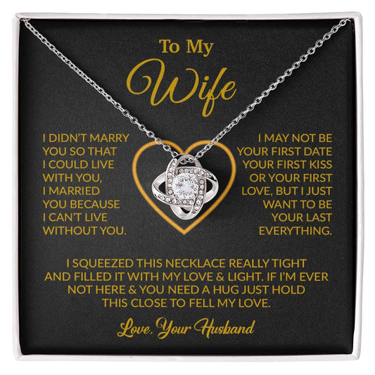 To My Wife Necklace, Wife Gift from Husband, Christmas Gift 5_12_Gold