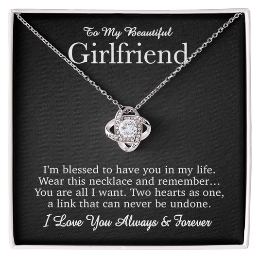 To My Girlfriend Necklace, Valentines Day Gift, Girlfriend Gifts, Girlfriend