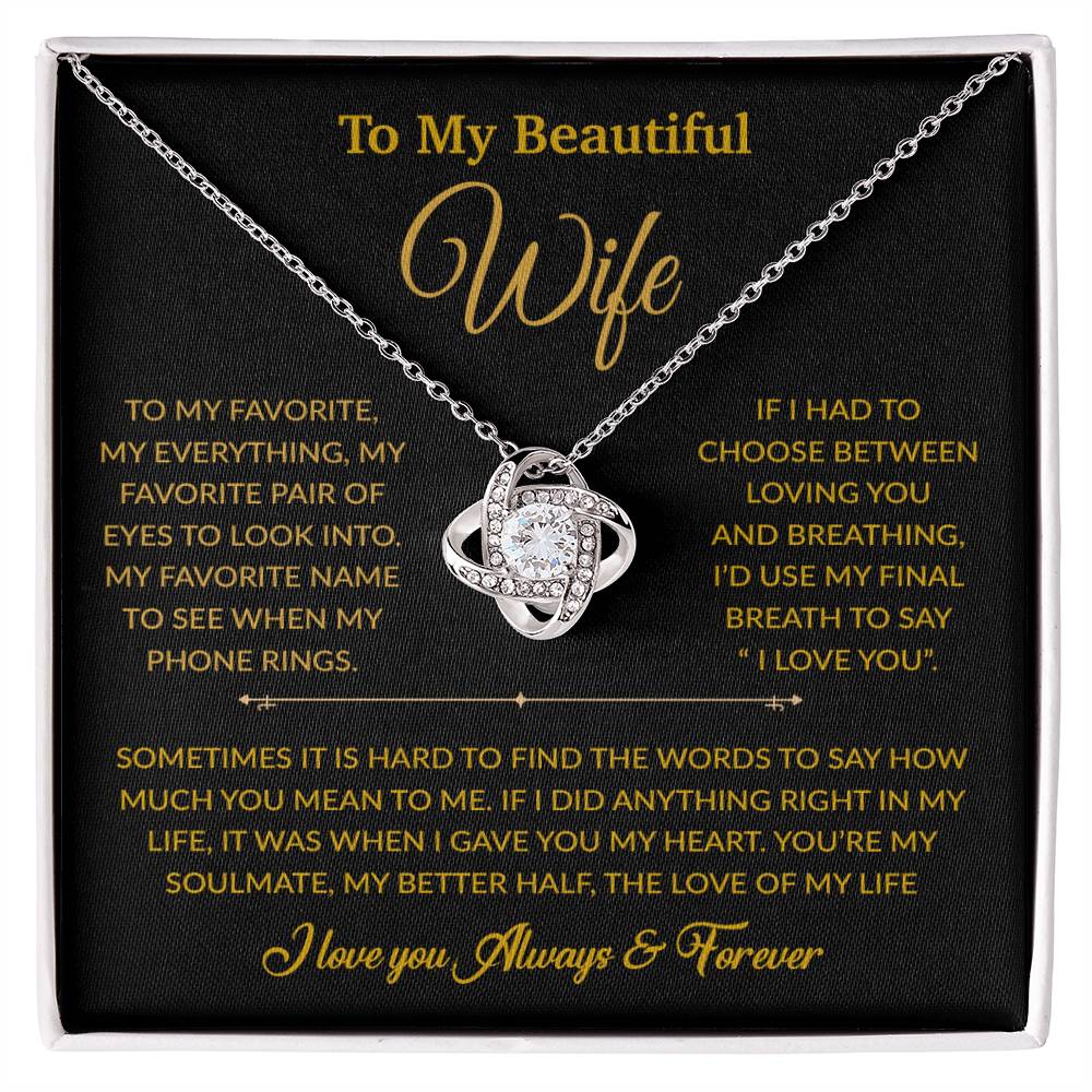 To My Wife Necklace, Gift For Wife, Anniversary Gift For Wife, Necklace For Wife 8_6_Gold
