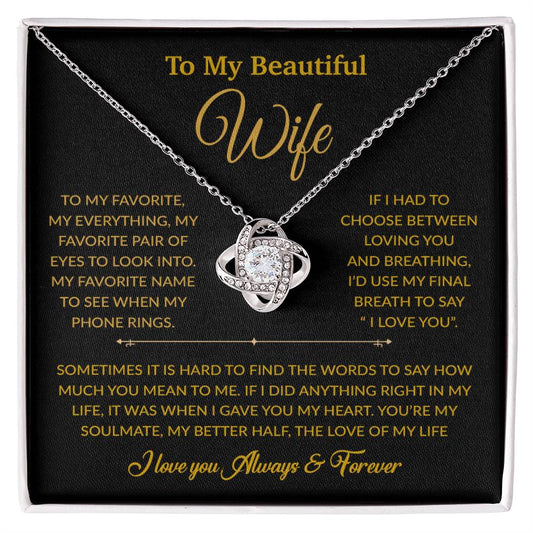 To My Wife Necklace, Gift For Wife, Anniversary Gift For Wife, Necklace For Wife 8_6_Gold