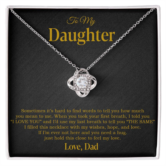 To My Daughter Necklace, Gift for Daughter from Dad, Father Daughter Necklace 14_4_Gold