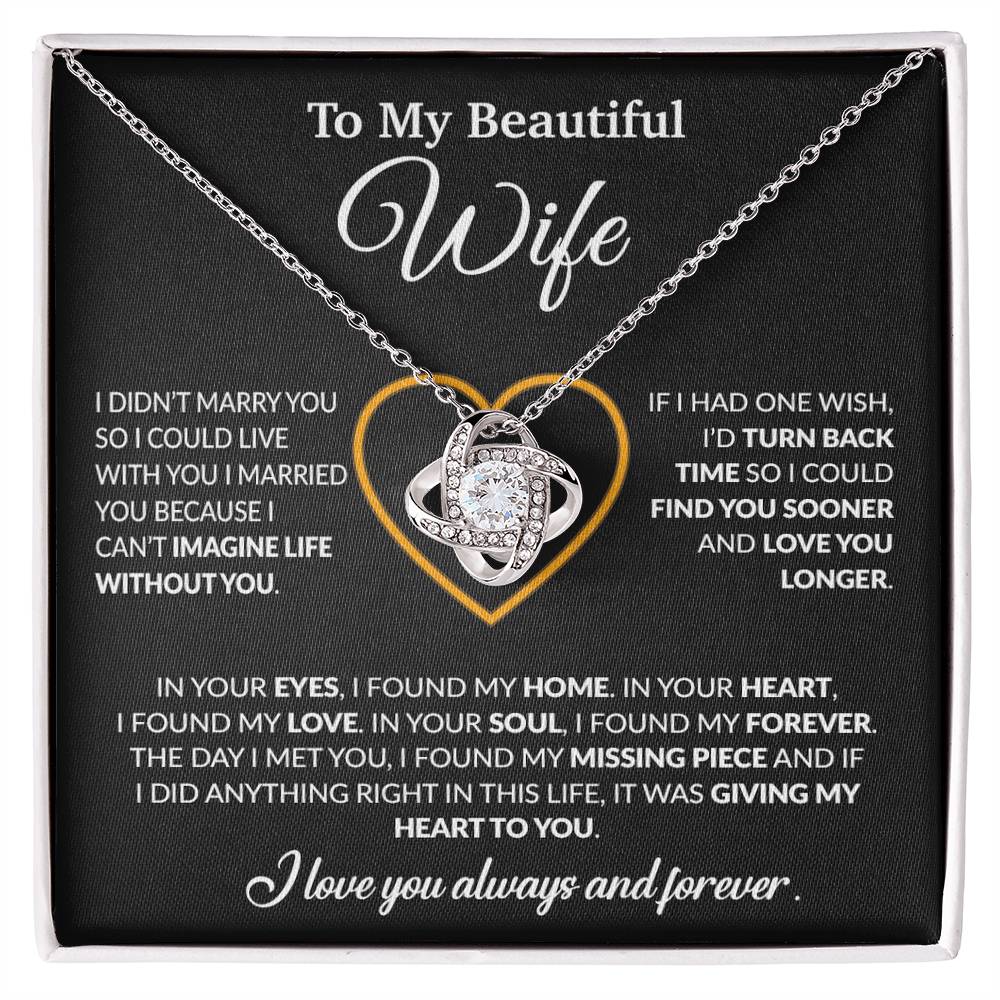 To My Wife Necklace, Wife Gift from Husband, Christmas Gift 8_12_Black