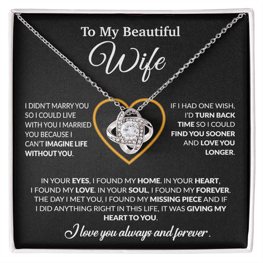 To My Wife Necklace, Wife Gift from Husband, Christmas Gift 8_12_Black