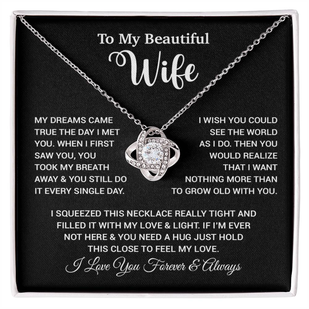 To My Wife Necklace, Wife Gift From Husband, Wife Husband Necklace, Christmas Gift 24_9_Black