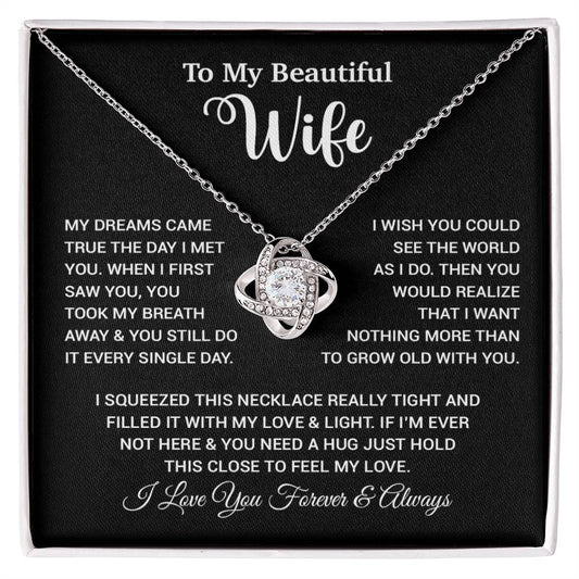 To My Wife Necklace, Wife Gift From Husband, Wife Husband Necklace, Christmas Gift 24_9_Black