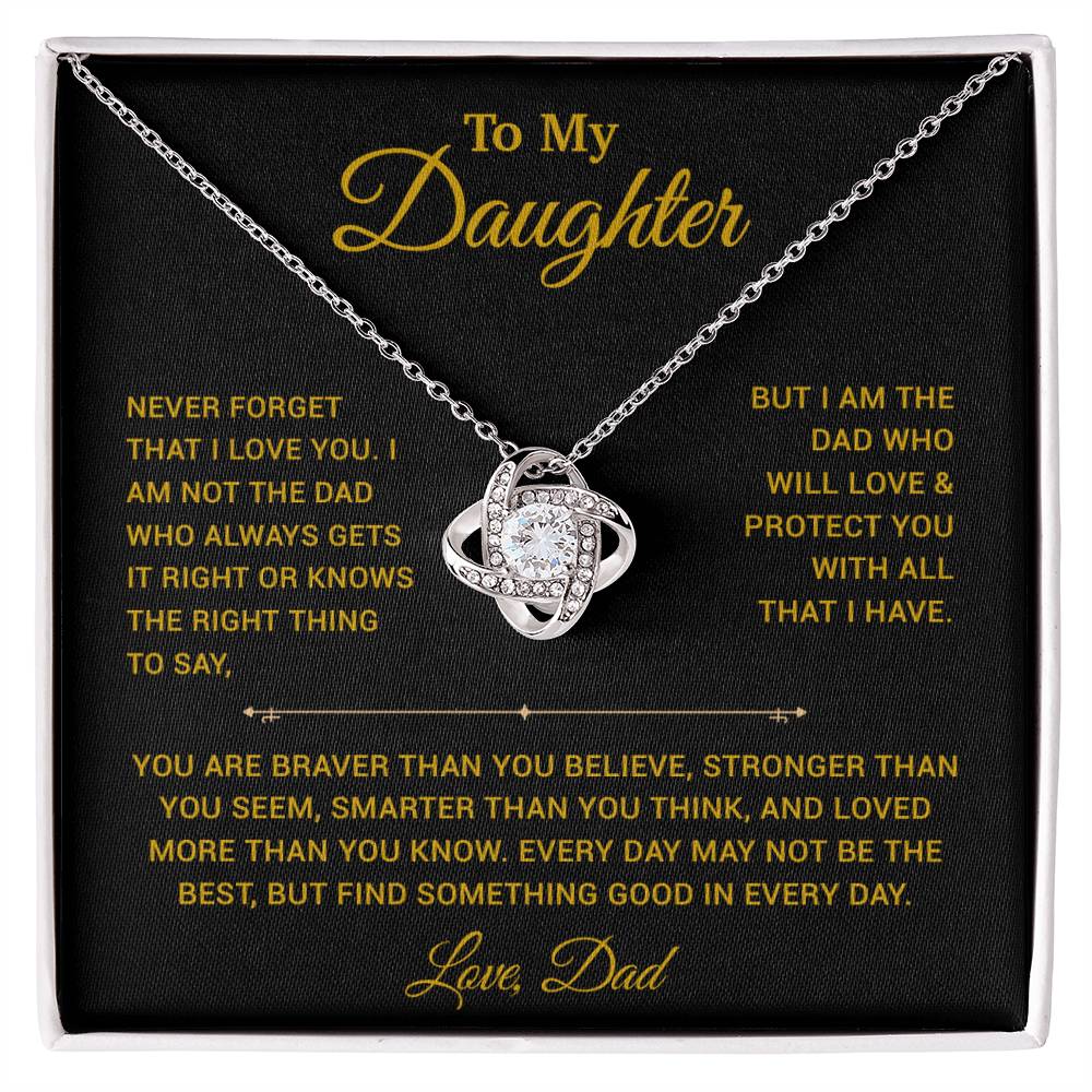 To My Daughter Necklace, Gift for Daughter from Dad, Father Daughter Necklace 25_3_Gold